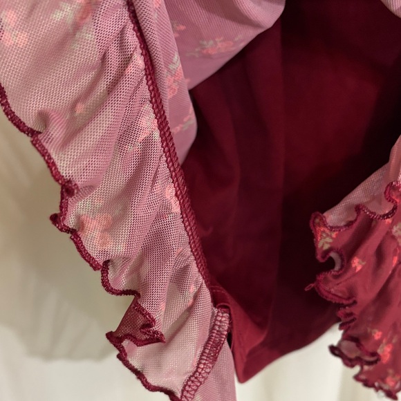 Forever 21 Burgundy Floral Chemise - Picture 5 of 8